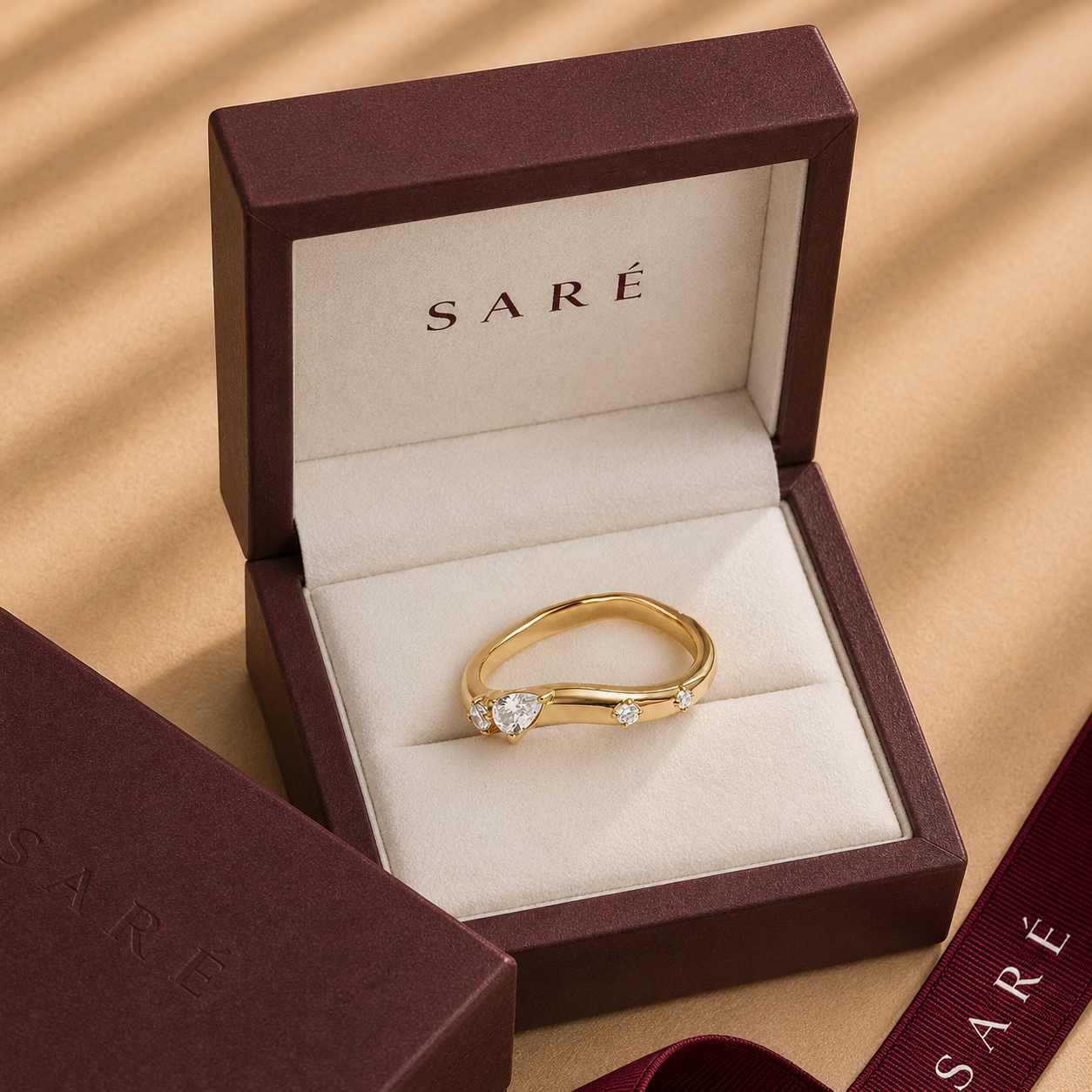 Solitaire Pear Ring 925