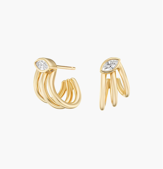 Marquise Triple Hoops